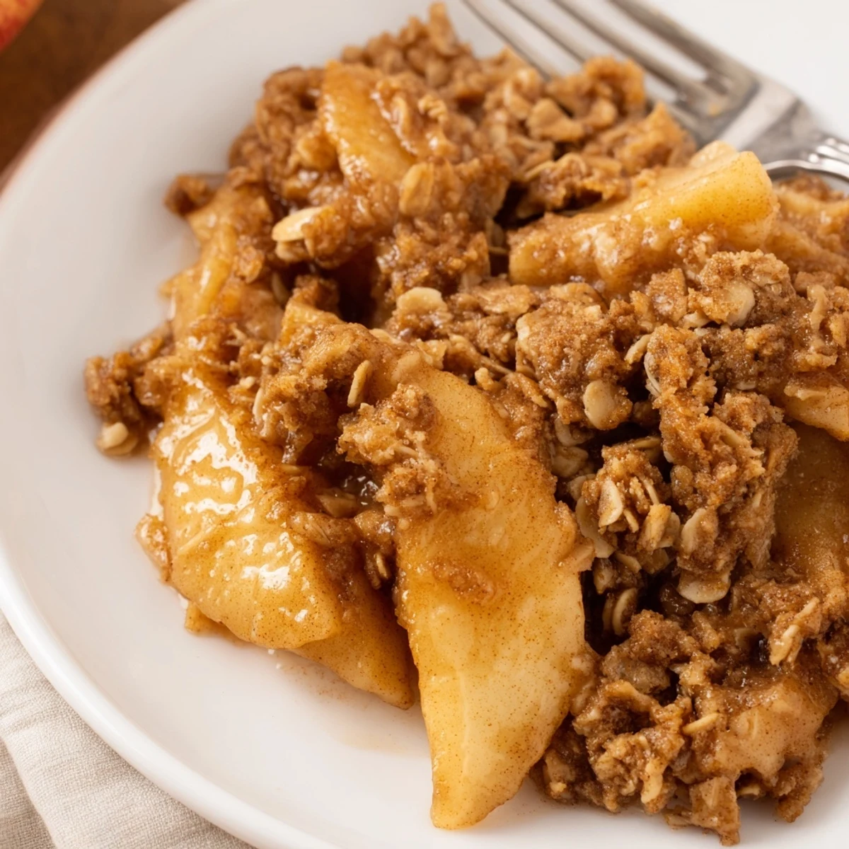 Deliciously baked apples and buttery crumble create the ultimate warm dessert experience.  