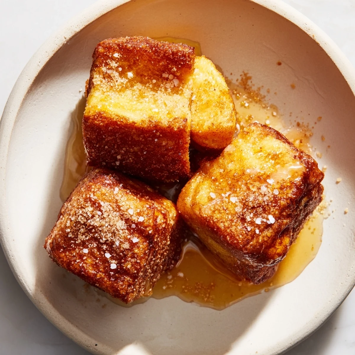 Golden-brown French Toast Bake, a comforting breakfast casserole perfect served with fresh berries and syrup.