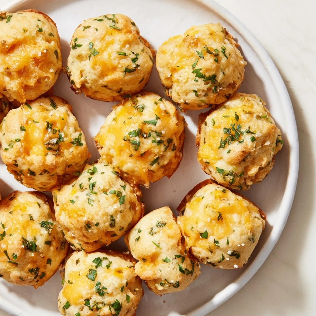 These savory Mini Cheddar Bay Biscuit Pull-Aparts look fluffy and cheesy, perfect as a game day appetizer.