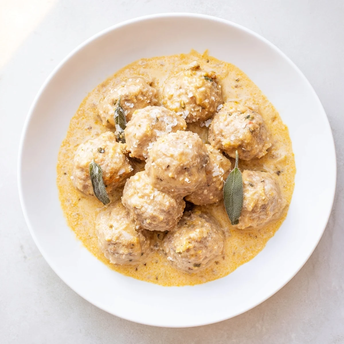 Delicious and comforting Easy Turkey Meatballs smothered in a rich, flavorful pumpkin sage sauce.