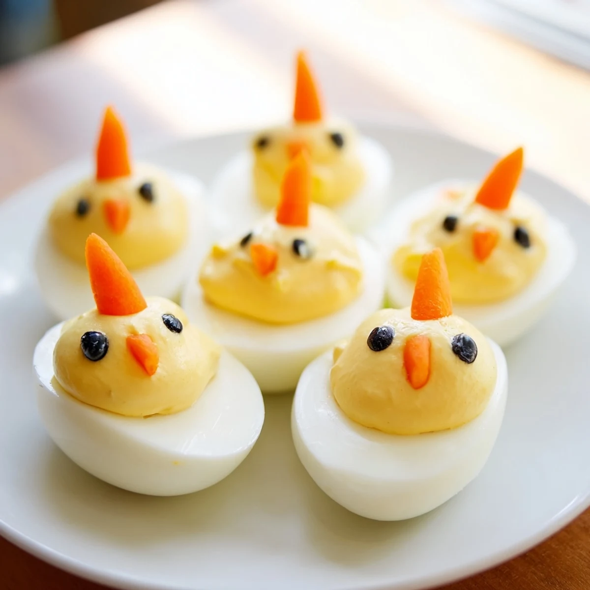 Adorable Chick & Duckling Snacks: Creamy egg filling shaped like cute chicks and ducklings.