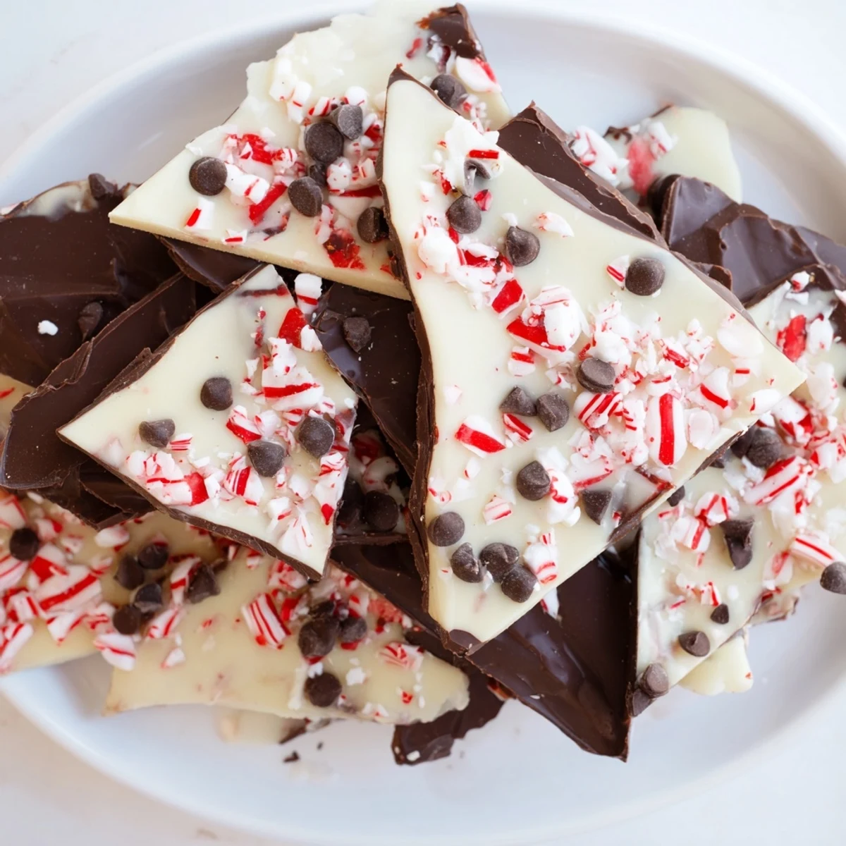 Crisp and inviting Peppermint Bark Shards, a simple no-bake dessert bursting with minty flavor.