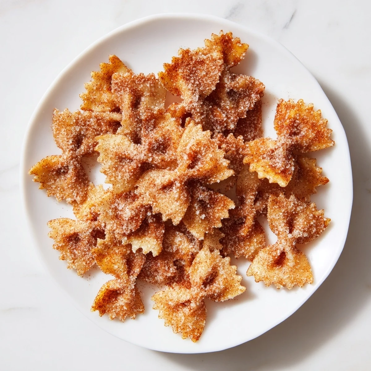 Golden, crispy Air Fryer Pasta Christmas Crack, a sweet and salty holiday snack, perfect for sharing.
