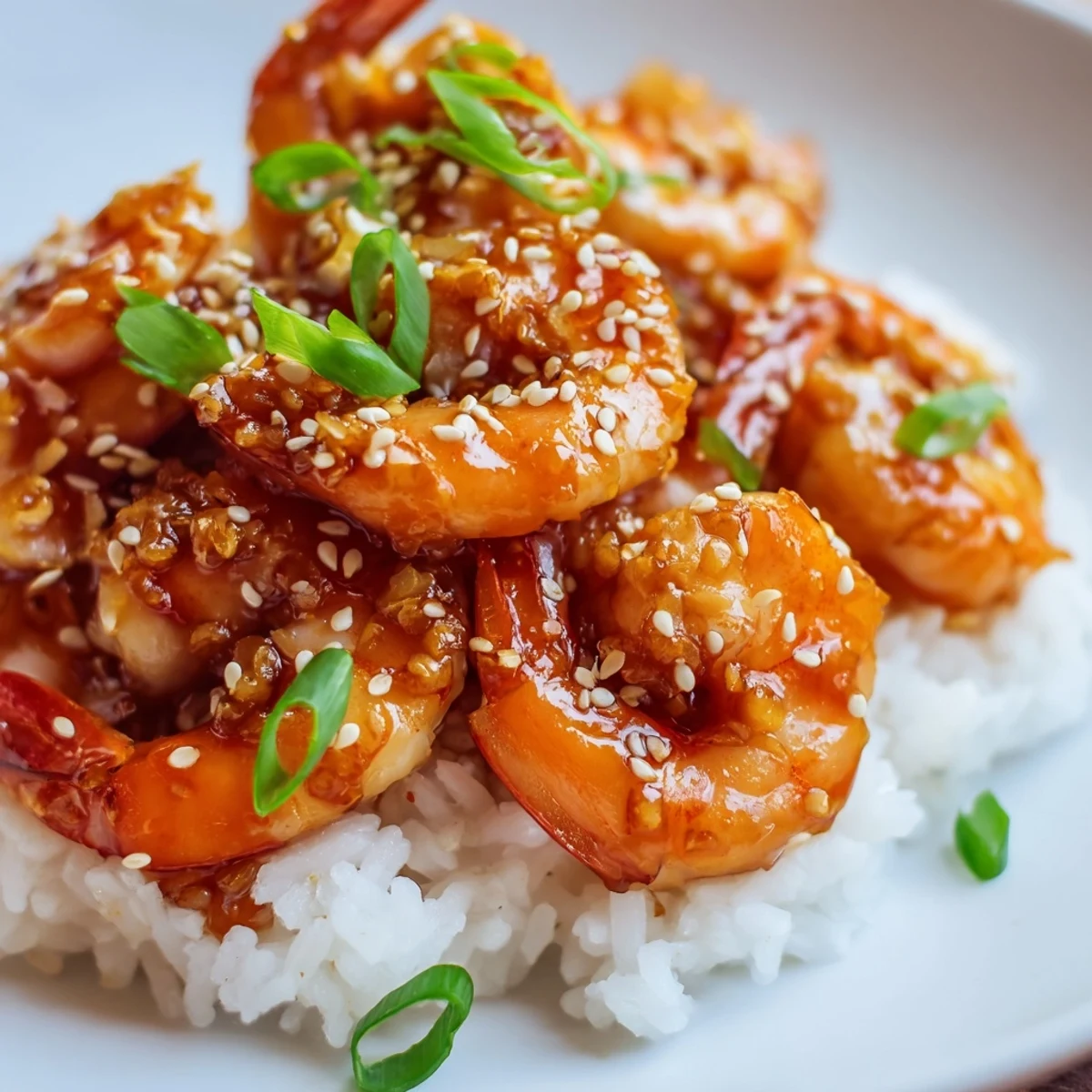 Savory honey garlic shrimp with a glossy glaze, perfect for a quick, flavorful Asian-inspired dinner.