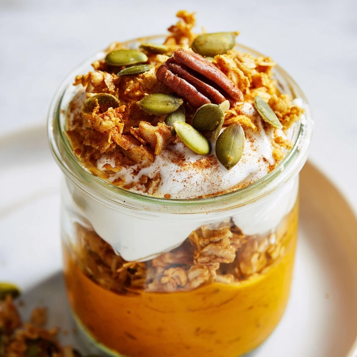 Enjoy the beautiful layers of this easy Pumpkin Yogurt Parfait, a healthy and delicious autumn treat.