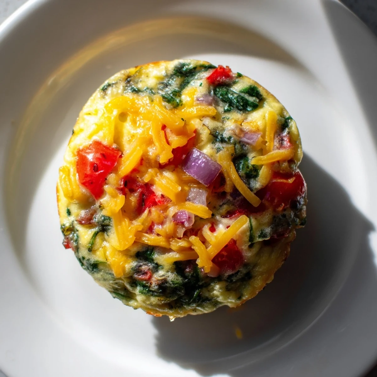Close-up of fluffy Veggie Egg Muffins, a delicious and convenient meal prep option.