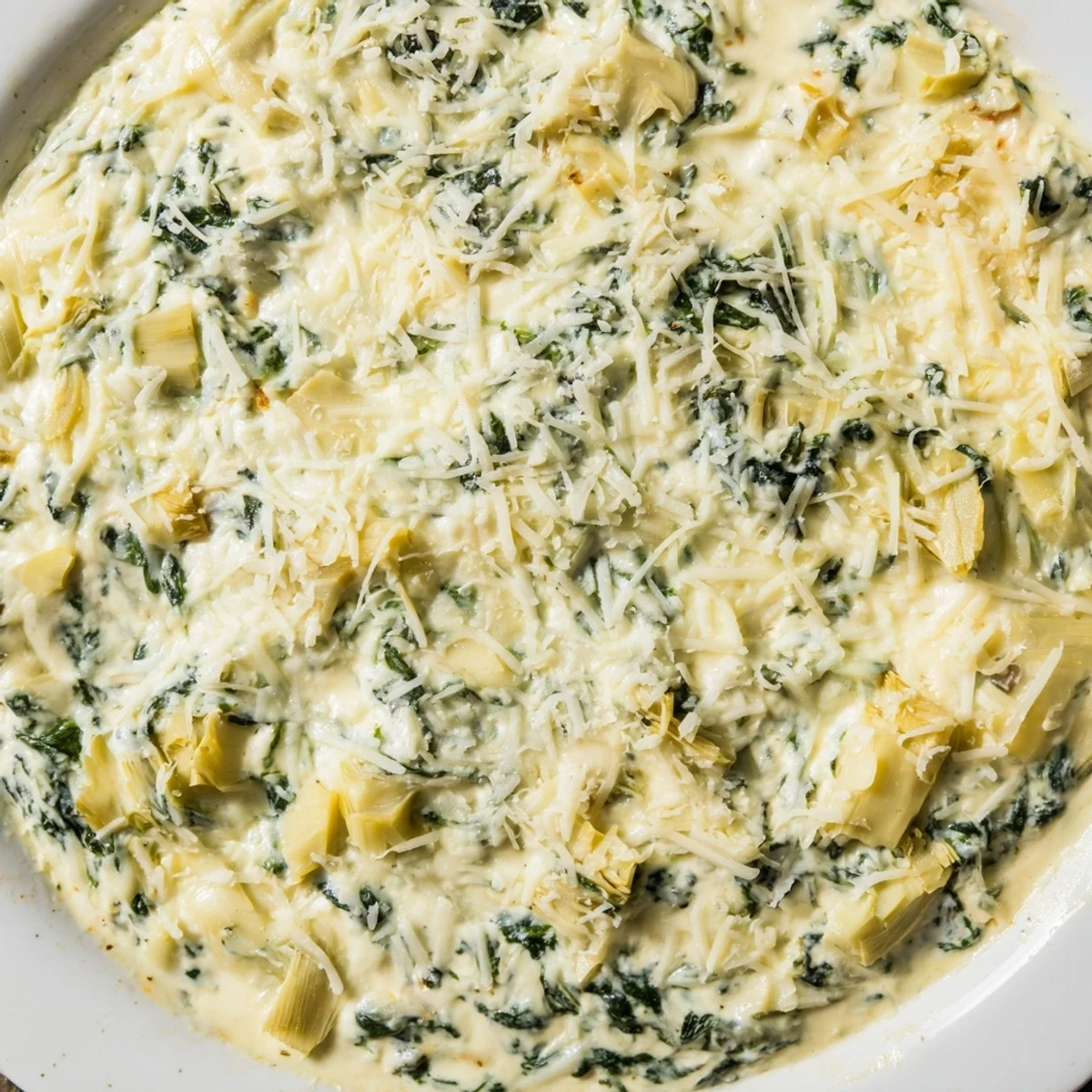 Creamy, bubbling spinach artichoke dip, served hot alongside crunchy tortilla chips, ready to enjoy.