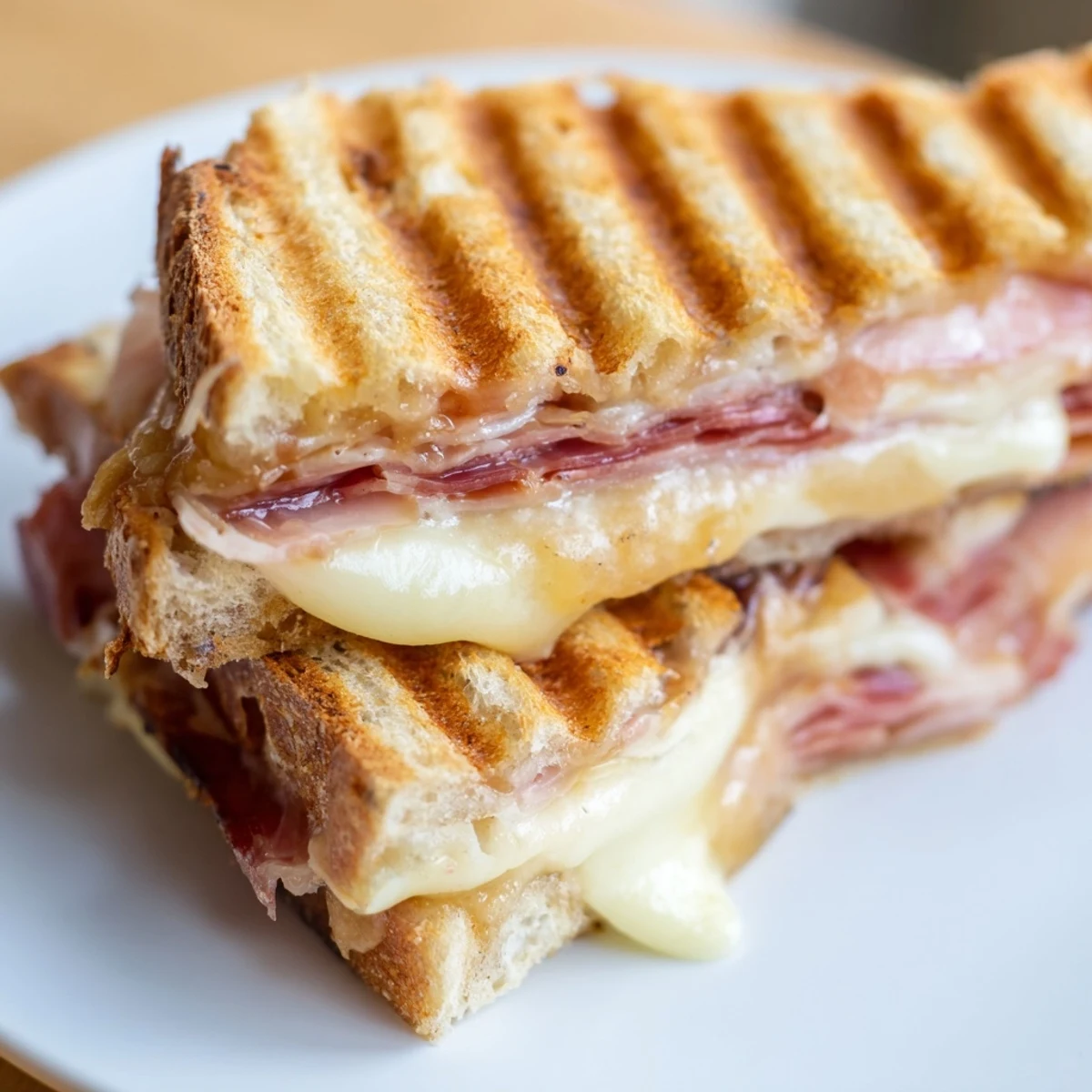 Served on a rustic board, the Crispy Prosciutto & Fig Panini pairs beautifully with a fresh arugula side salad.