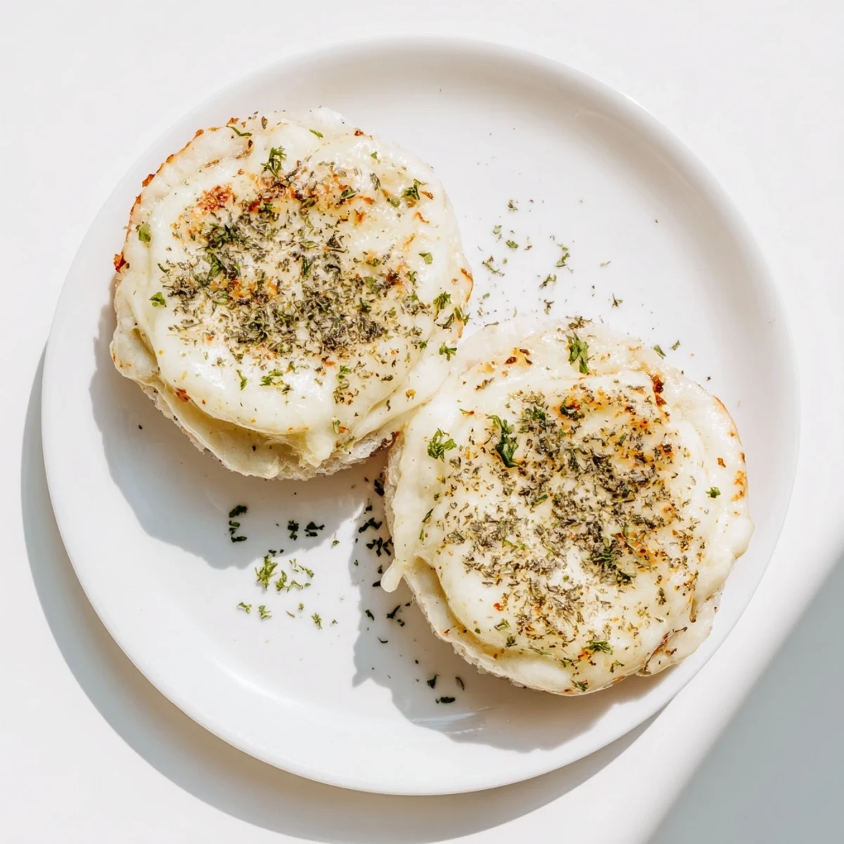 Freshly baked Crispy rice cake cheese stacks, golden and bubbly with herbs, ready to dip in marinara or enjoy warm.