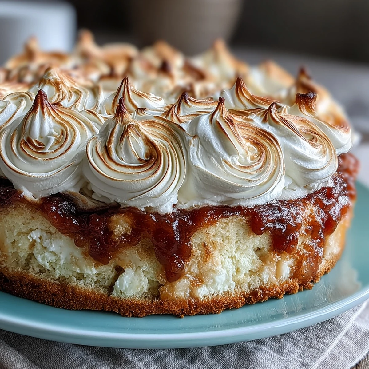Homemade Brazo Gitano served with a steaming cup of coffee, highlighting its sweet, sticky guava and light textures.