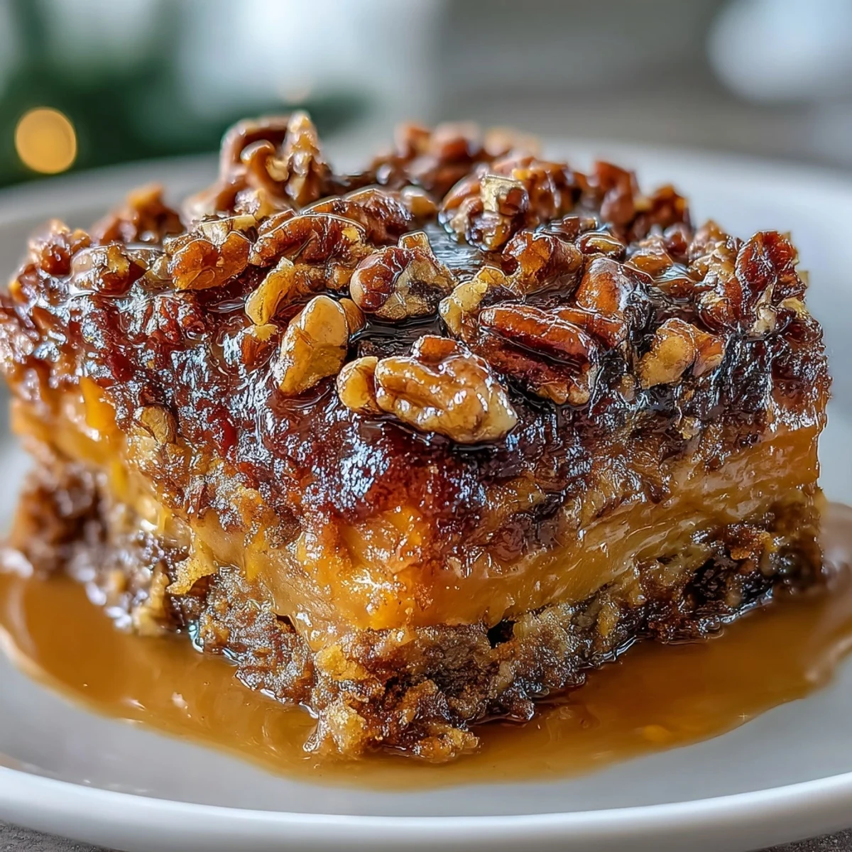 Golden candied yams casserole with pecan streusel topping, baked to perfection with a buttery syrup glaze and crunchy nutty finish.