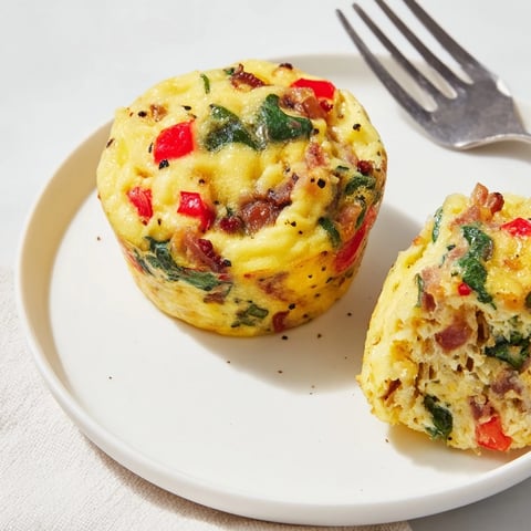 Golden-brown One-Pot Breakfast Casserole Muffins, filled with cheese and veggies, perfect for a hearty breakfast.