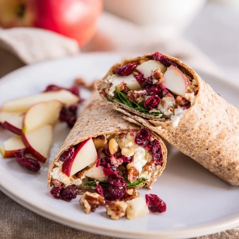 Festive Cranberry Goat Cheese & Walnut Holiday Wrap, showing a delicious, colorful, and easy appetizer.