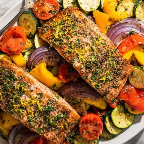 Lemon Herb Salmon Veggies