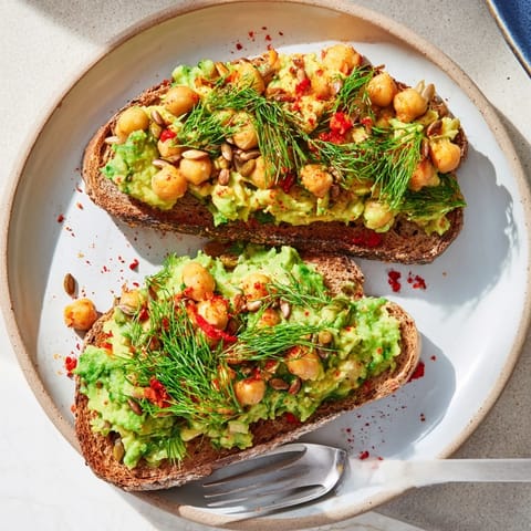 Avocado Toast Chickpeas Herbs