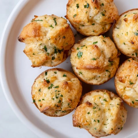 Warm, buttery Mini Cheddar Bay Biscuit Pull-Aparts pull apart easily, smelling of fresh garlic and cheese.