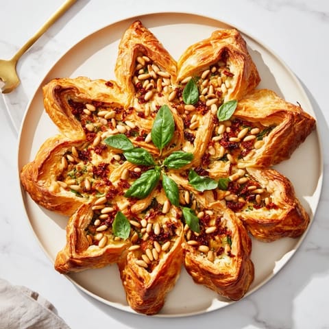 Poinsettia Puff Pastry Appetizer