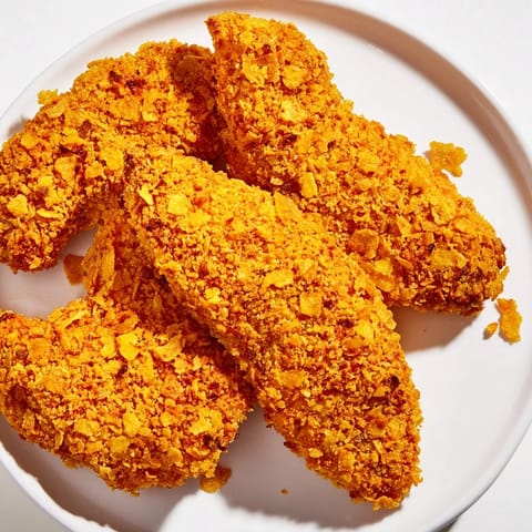 Deliciously crunchy Crispy Onion Chip Chicken Tenders, a fun and flavorful family dinner favorite.