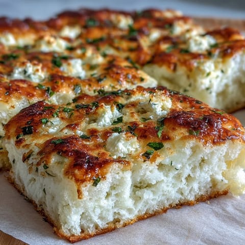 Warm, tender Fluffy Cottage Cheese Flatbread slices are stacked on a plate, ready to be topped with creamy dips or fresh veggies.