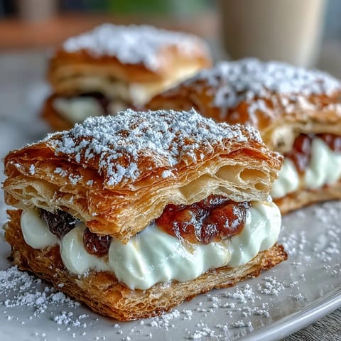 Flaky golden guava cheese pastries, filled with luscious guava paste and creamy melted cheese, served warm.
