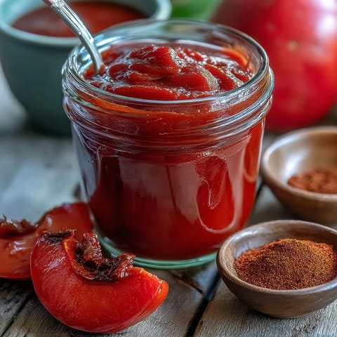 Homemade Guava BBQ Sauce from scratch being brushed onto grilled chicken for a tropical glaze.