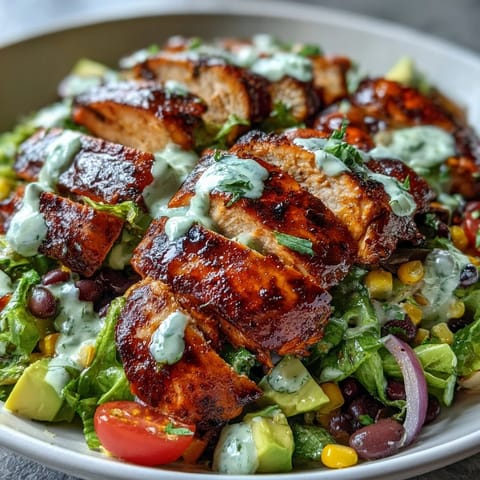 Chopped vegetables, creamy avocado, and cheddar cheese topped with sliced chicken for a vibrant High Protein Southwest Chicken Salad bowl.