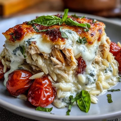 One-Pan Creamy Chicken Lasagna Orzo