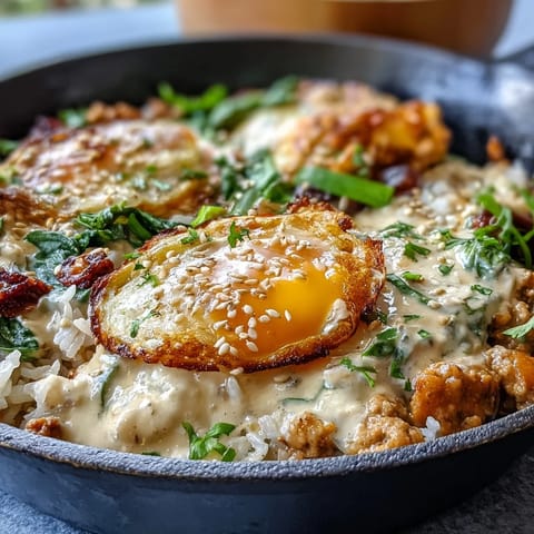 Creamy Korean Turkey Rice Skillet