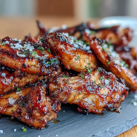 Crispy baked chicken wings tossed in a sticky honey-sriracha glaze and finished with flaky sea salt for sweet-heat perfection.