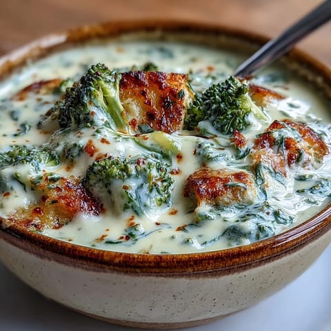 Creamy Broccoli Cheddar Soup Lightened with Greek Yogurt, featuring tender broccoli florets in a velvety cheddar base.