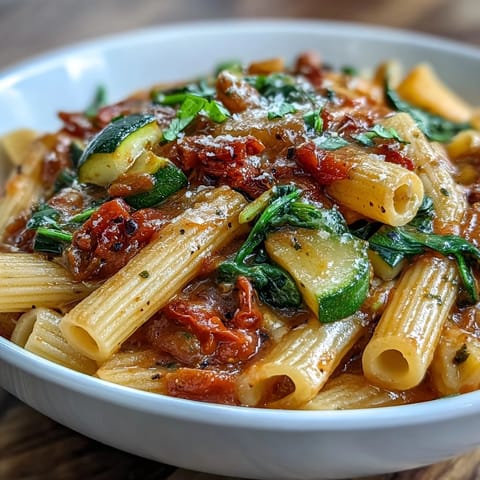 One-Pot Budget-Friendly Pasta with vibrant vegetables and melted Parmesan, served steaming in a rustic pot.  