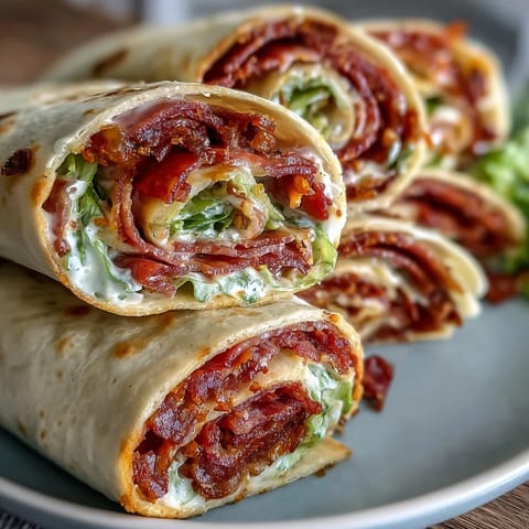 Italian Sub Pinwheel Wraps with colorful layers of deli meats, cheese, and peppers rolled in a soft tortilla.  
