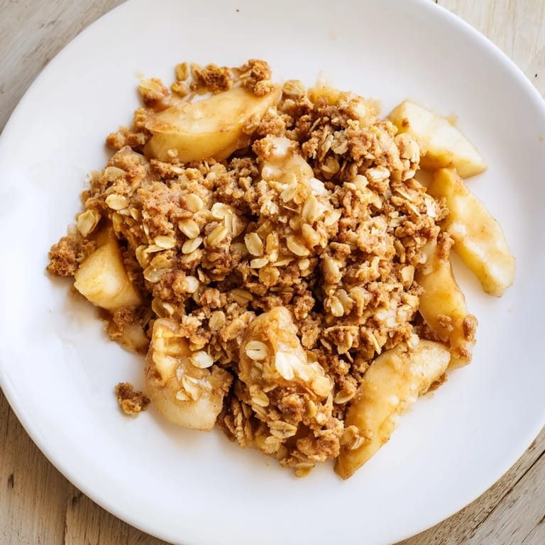 Warm Apple Crisp featuring delicious frozen apples, perfect for a cozy dessert any time.