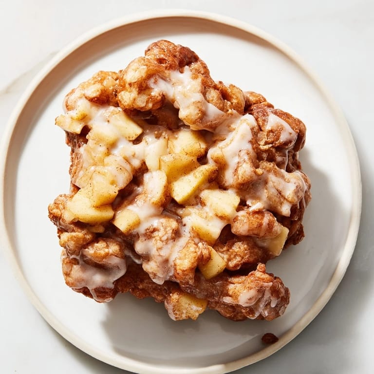 Pile of mouthwatering homemade apple fritters, ready to be enjoyed, with a crisp outer layer.