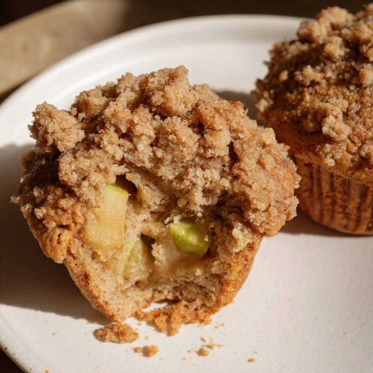 Freshly baked tasty apple muffins, showcasing the perfect rise and delicious cinnamon aromas.