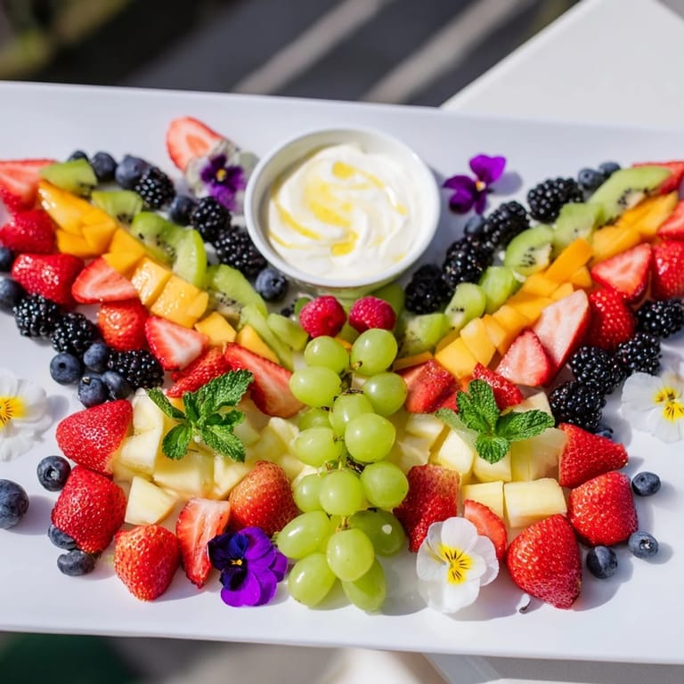 This Butterfly Garden Fruit Board offers a feast of textures and flavors, with crisp pineapple and creamy yogurt dip.