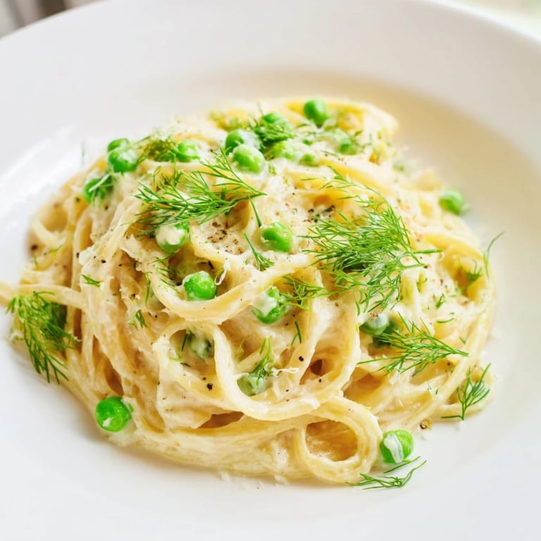 This creamy dill pasta features perfectly cooked pasta in a rich, flavorful cream sauce.