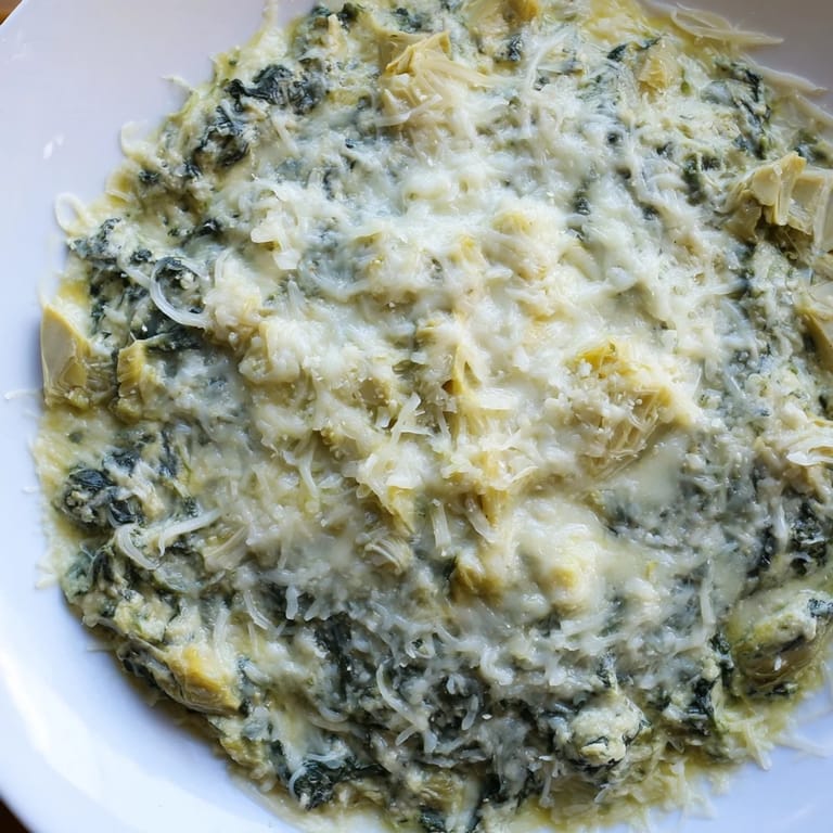 Golden-brown spinach artichoke dip, a crowd-pleasing appetizer with melted cheese and fresh herbs.