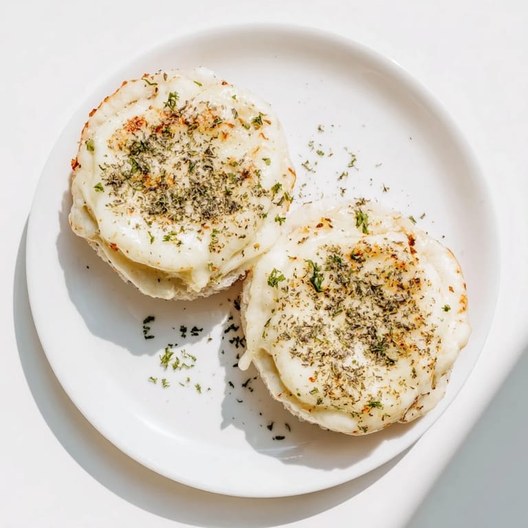 Freshly baked Crispy rice cake cheese stacks, golden and bubbly with herbs, ready to dip in marinara or enjoy warm.