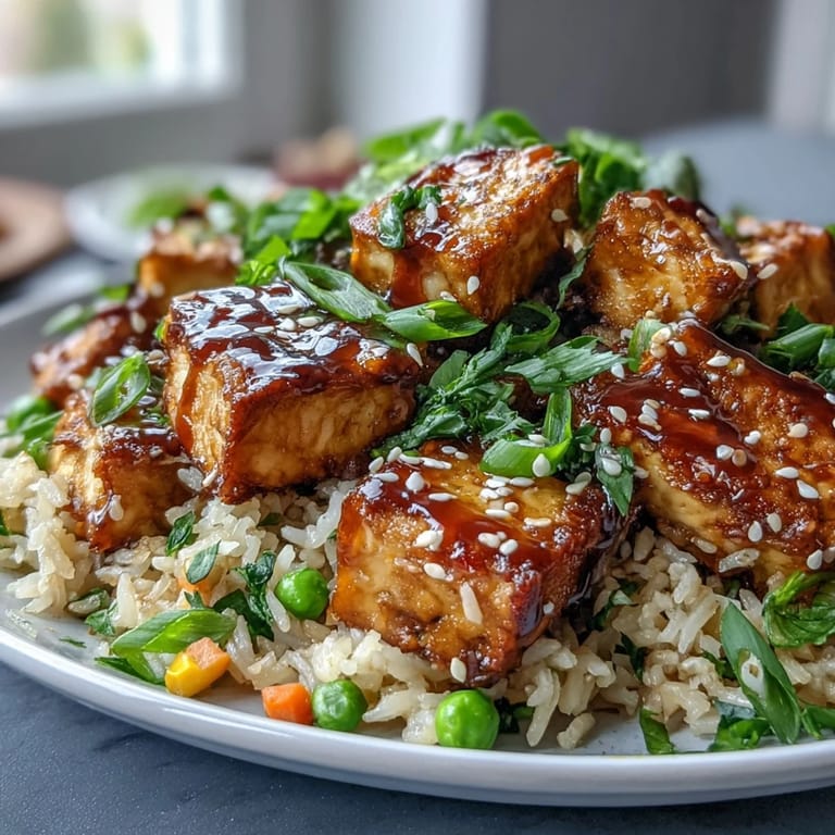 Garnished with toasted sesame seeds and fresh scallions, this vegetarian fried rice makes a perfect weeknight dinner.