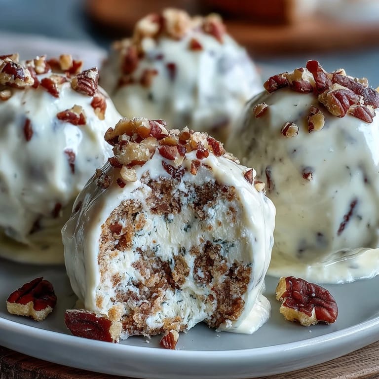 Delightful Carrot Cake Truffles with Cream Cheese: Festive carrot cake truffles enrobed in tangy cream cheese coating, perfect for celebrations.