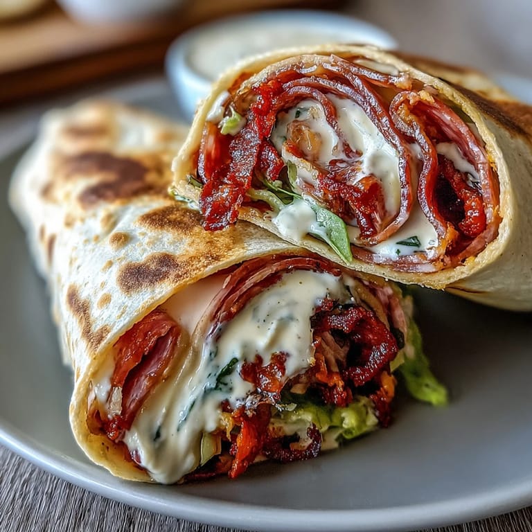 A platter of Italian Sub Pinwheel Wraps, sliced into bite-sized spirals and ready for party snacking.  