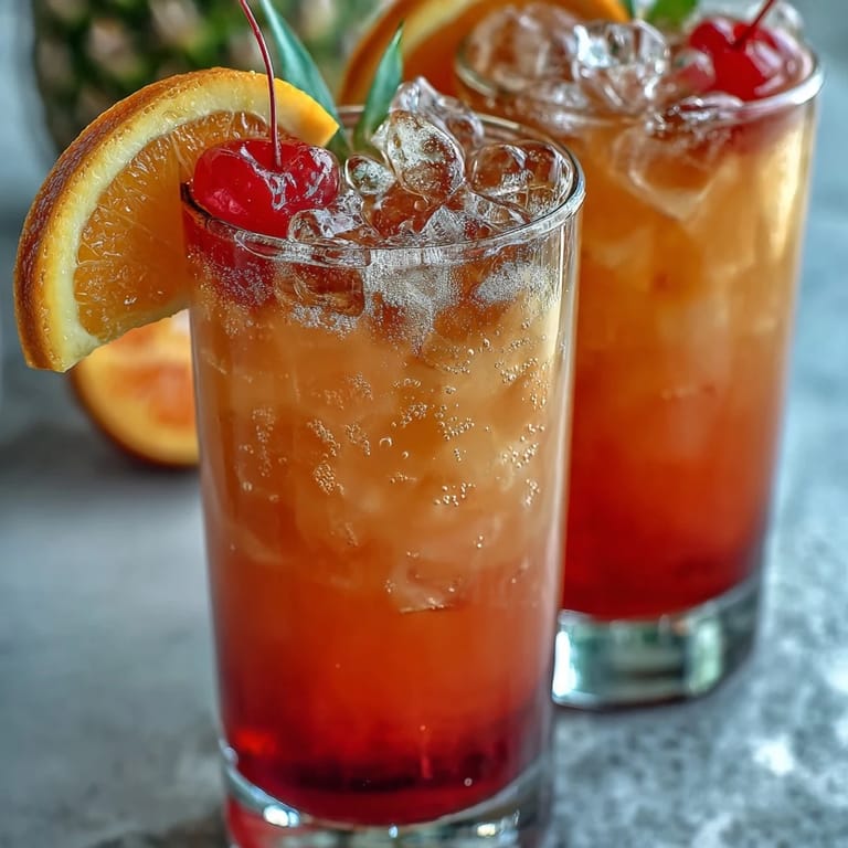 Refreshing grenadine sunrise mocktail featuring citrus juices and sparkling water, perfect for summer parties or brunch.