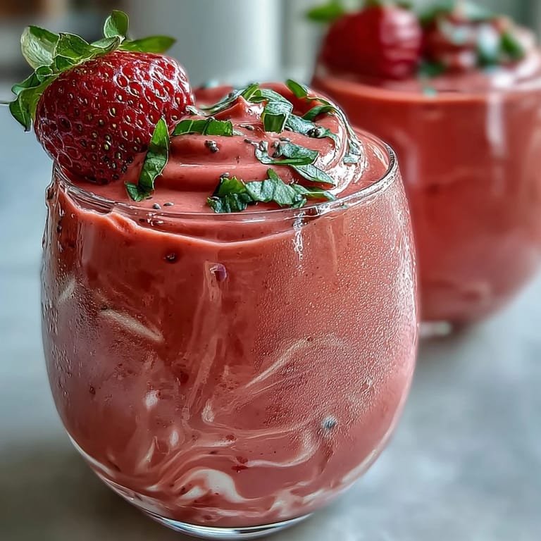 Healthy strawberry spinach smoothie blending sweet berries, spinach, and banana for a nutritious, vibrant drink.