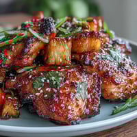 Sticky Honey Garlic Chicken Pineapple Skillet with tender chicken, sweet pineapple, and vibrant bell peppers in a glossy honey-garlic glaze.